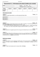 Vorschau - Klassenarbeiten - Klassenarbeit - UE: "Mitwirkung in der Schule"/"Politik in der Gemeinde" - Seite 1