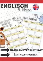 Vorschau - Arbeitsblätter - Class birthday poster and survey Ordinal numbers - Deckblatt