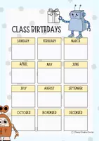Vorschau - Arbeitsblätter - Class birthday poster and survey Ordinal numbers - Seite 1