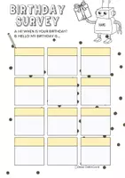 Vorschau - Arbeitsblätter - Class birthday poster and survey Ordinal numbers - Seite 3
