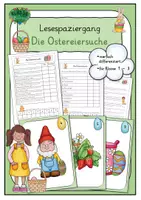 Vorschau - Arbeitsblätter - Lesespaziergang "Die Ostereiersuche" für Frühling / Ostern Klasse 1 - 3 - Deckblatt