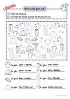 Vorschau - Arbeitsblätter - Schreiben: Zählen und Schreiben Grundwortschatz - Kleidung und Farben - Seite 2