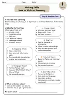 Vorschau - Arbeitsblätter - How to Write a Summary (Schritt-für-Schritt-Anleitung) mit Beispielartikel und Musterlösung - Seite 1