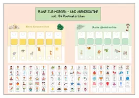 Vorschau - Arbeitsblätter - Plan zur Morgen- und Abendroutine (Safari) - Deckblatt