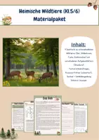 Vorschau - Arbeitsblätter - Heimische Wildtiere_Klasse 5/6_Materialpaket - Deckblatt