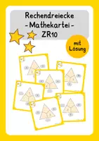 Vorschau - Fördermaterial/Inklusion - Rechendreiecke ZR10 - schwere Mathekartei - mit Lösungen - Deckblatt
