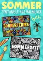 Vorschau - Mal- und Bastelvorlagen - Sommer Zentangle - Kunst für das Ende des Schuljahres ✍🏻☀️ - Deckblatt