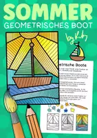 Vorschau - Stundenentwürfe - Geometrische Boote - Kunstidee für den Sommer ⛵️ - Deckblatt