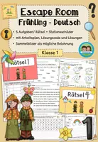 Vorschau - Arbeitsblätter - Escape Room: Frühling (Deutsch, Klasse 1) - Deckblatt