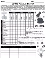 Vorschau - Spiele - Easter: logic puzzle & Word Sudoku Activities with Answers - Seite 1