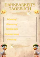 Vorschau - Arbeitsblätter - Hubert mit Hut - Dankbarkeitstagebuch - Seite 1