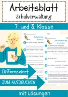 Vorschau - Arbeitsblätter - Schulverwaltung Arbeitsblatt 7. & 8. Klasse Lehrerberuf AB mit Lösungen - Deckblatt
