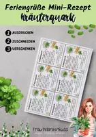 Vorschau - Mal- und Bastelvorlagen - Mini-Rezept Kärtchen für Kräuterquark - Seite 1