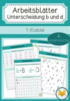 Vorschau - Arbeitsblätter - Arbeitsblatt zur Unterscheidung von b und d - Deckblatt