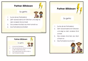 Vorschau - Arbeitsblätter - Blitzlesen - mit Partner (Freiarbeit Deutsch) - Seite 1