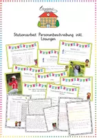 Vorschau - Arbeitsblätter - Personenbeschreibung / Aufsatz: Stationenlernen (Lerntheke) - Deutsch - Kl. 3/4 - Deckblatt