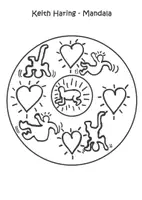 Vorschau - Arbeitsblätter - Keith Haring / Pop Art: Entspannungs-Mandala (Ausmalbilder) - Kunst - Kl. 3/4 - Seite 1
