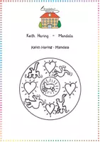 Vorschau - Arbeitsblätter - Keith Haring / Pop Art: Entspannungs-Mandala (Ausmalbilder) - Kunst - Kl. 3/4 - Deckblatt