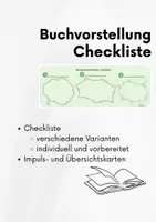 Vorschau - Arbeitsblätter - Buchvorstellung - individuelle Checkliste - Deckblatt