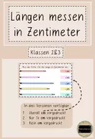 Vorschau - Aufgabenkarten - Längen messen Zentimeter - Deckblatt