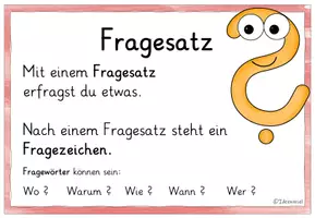 Vorschau - Fördermaterial/Inklusion - Satzarten Merkplakate – Aussagesatz, Fragesatz & Ausruf - Seite 3