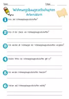 Vorschau - Arbeitsblätter - Wohnungsbaugesellschaften Arbeitsblatt 7. & 8. Klasse Sozialwohnungen AB mit Lösungen - Seite 1