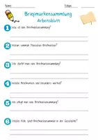 Vorschau - Arbeitsblätter - Briefmarkensammlung Arbeitsblatt 7. & 8. Klasse Philatelie AB mit Lösungen - Seite 1