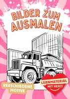 Vorschau - Arbeitsblätter - Baufahrzeuge Ausmalbilder Kunst Kunstidee Zwischendurch zum Ausmalen - Deckblatt