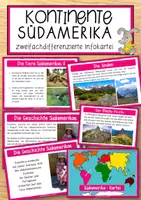 Vorschau - Anderer Materialtyp - Kontinente Südamerika zweifachdifferenzierte Infokartei - Deckblatt