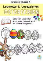 Vorschau - Arbeitsblätter - Osterferien Lesepass Klasse 1, Erstleser, Leseförderung Bastelvorlage - Deckblatt