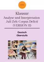 Vorschau - Klassenarbeiten - Klausur: Corpus Delicti (Analyse + Interpretation) mit Bewertungsbogen und Erwartungshorizont - Deckblatt