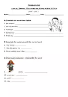 Vorschau - Arbeitsblätter - Vocabulary Test E Red Line 1 Unit 4 Reading / Film corner Writing skills - Seite 2