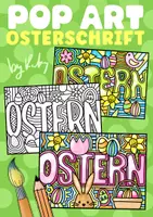 Vorschau - Arbeitsblätter - Pop Art Oster Schrift zum Weiter & Ausmalen - Kunst im Frühling - Deckblatt