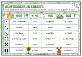 Vorschau - Arbeitsblätter - Würfelsätze zum Thema Ostern - Seite 2