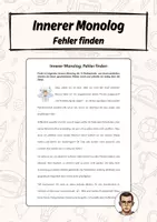Vorschau - Arbeitsblätter - Innerer Monolog - Fehler finden - Deckblatt