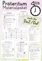 Vorschau - Arbeitsblätter - Präteritum Materialpaket (für DaZ/DaF) - Deckblatt