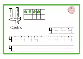 Vista previa - Hojas de trabajo - Números del 1 al 7 🌟 GRAFÍA Y CORRESPONDENCIA CARDINAL - página 3