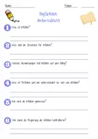 Vorschau - Arbeitsblätter - Inflation Arbeitsblatt (2) 7. & 8. Klasse Preissteigerung AB mit Lösungen - Seite 1