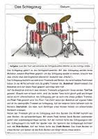 Vorschau - Arbeitsblätter - Instrumentenkunde: Das Schlagzeug erklärt (mit Lösung) - Deckblatt