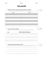 Vorschau - Arbeitsblätter - Vorlage Vokabeltest (advanced) - Deckblatt