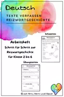 Vorschau - Stundenentwürfe - Reizwortgeschichte Arbeitsheft Schritt für Schritt Anleitung Klasse 2 bis 6 - Deckblatt