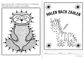 Vorschau - Arbeitsblätter - Faltheft - Malen nach Zahlen - Seite 1