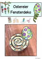 Vorschau - Stundenentwürfe - Ostern Bastelvorlage, Fensterdeko Ostereier im Kunstunterricht 🐣🎨✂️ - Seite 1