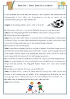 Vorschau - Arbeitsblätter - Berichte - Einen Bericht schreiben (Fußballturnier) - Seite 1