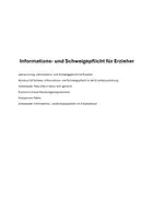 Vorschau - Stundenentwürfe - Informations- und Schweigepflicht für Erzieher: Lehrervortrag, Handout, Fallbeispiel, Analyse des Falles, Arbeitsauftrag - Deckblatt