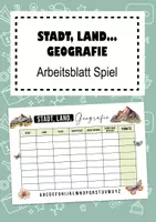 Vorschau - Spiele - Stadt Land Geografie Vorlage Geografie Spiel - Deckblatt