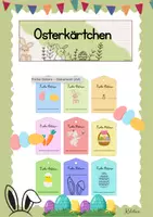 Vorschau - Mal- und Bastelvorlagen - Oster-Kärtchen für kleine Geschenke. Ostergrüße - Seite 1