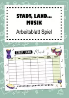 Vorschau - Spiele - Stadt, Land, Musik Vorlage für den Musikunterricht - Deckblatt