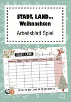 Vorschau - Spiele - STADT, LAND, WEIHNACHTEN Vorlage Stadt, Land, Fluss Spiel - Deckblatt