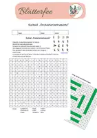 Vorschau - Arbeitsblätter - Suchsel Orchesterinstrumente mit Lösung - Deckblatt